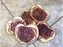 Red Cedar Coasters for a Wedding