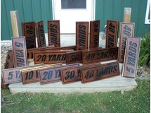 Archery Range Markers on Slab Wood